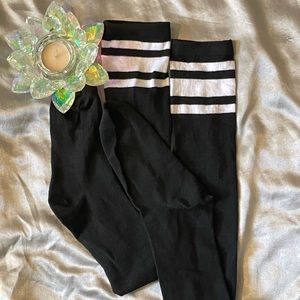 Black Knee High Socks